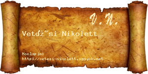 Vetési Nikolett névjegykártya